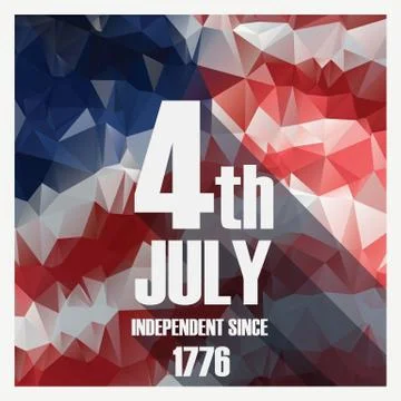 Low poly independence day modern design poster. American holiday Stock Illustration