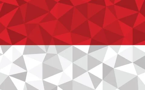 Low poly Indonesia flag vector illustration. Triangular Indonesian flag graph Stock-Illustration