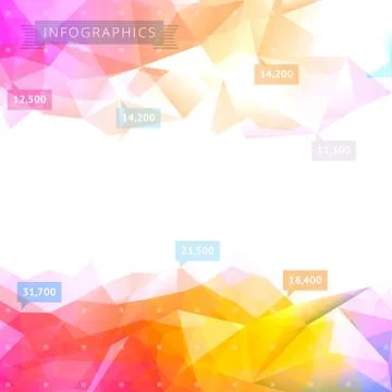 Low-poly infographics background Stock Illustration