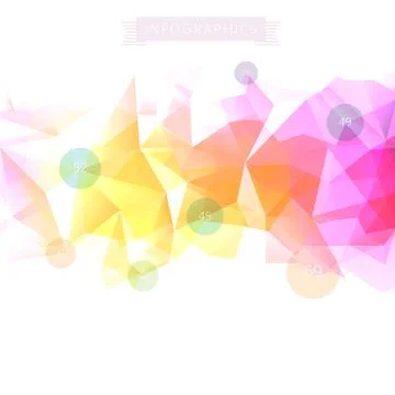 Low-poly infographics background Stock Illustration