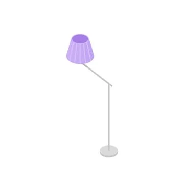 Low poly isometric floor lamp Stock Illustration