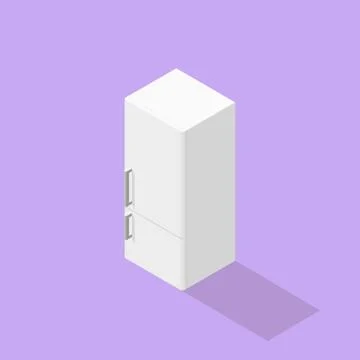 Low poly isometric fridge Stock Illustration