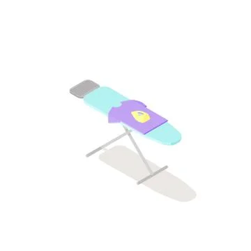 Low poly isometric ironing board Stock Illustration