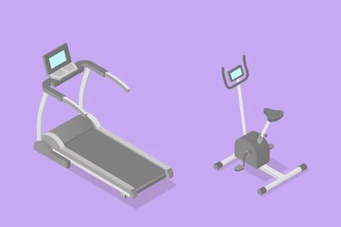 Low poly isometric training apparatuses Stock Illustration