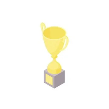 Low poly isometric trophy cup Stock Illustration
