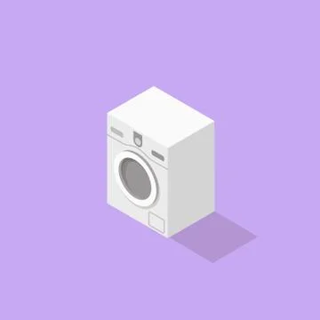 Low poly isometric washer Stock Illustration