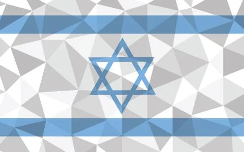Low poly Israel flag vector illustration. Triangular Israeli flag graphic. Is Stock Illustration