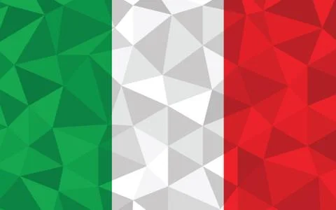 Low poly Italy flag vector illustration. Triangular Italian flag graphic. Ita Stock-Illustration
