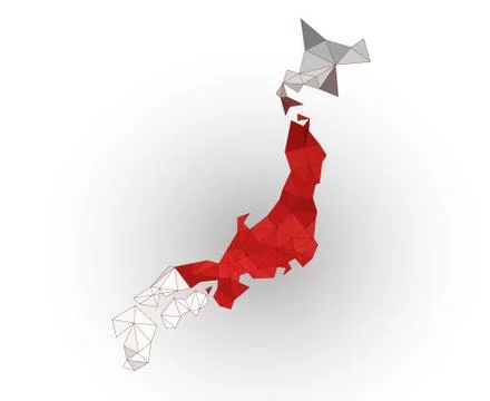 Low poly Japan map Stock Illustration