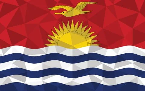 Low poly Kiribati flag vector illustration. Triangular I-Kiribati flag graphi Stock-Illustration