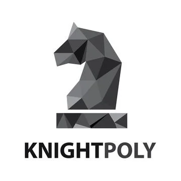 Low poly knight logo design Stock Illustration