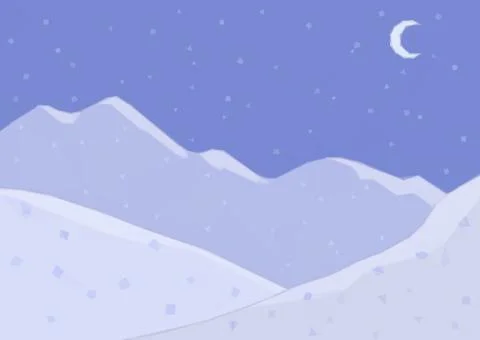 Low Poly Landscape, Night Mountain Stock Illustration