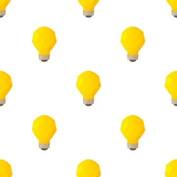 Low poly light bulb pattern seamless vector Illustrazione stock