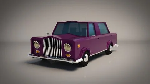 Low-Poly Limousine 3D Model