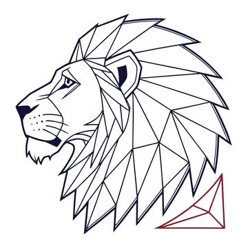 Low Poly Lion Head Vector (1) Stock Illustration