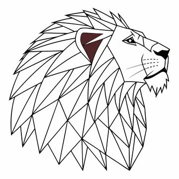 Low Poly Lion Head Vector Stock Illustration