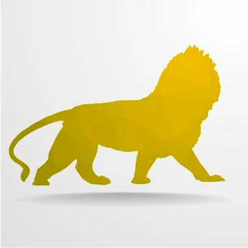 Low Poly Lion 스톡 일러스트