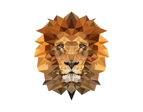 Low poly Lion vector Stock Illustration