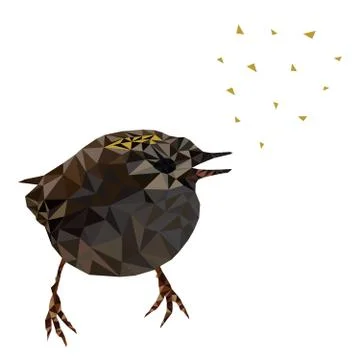 Low poly little bird  Stock Illustration