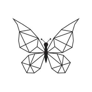 LOW POLY LOGO ICON SYMBOL TRIANGLE BUTTERFLY GEOMETRIC POLYGONAL Stock-Illustration