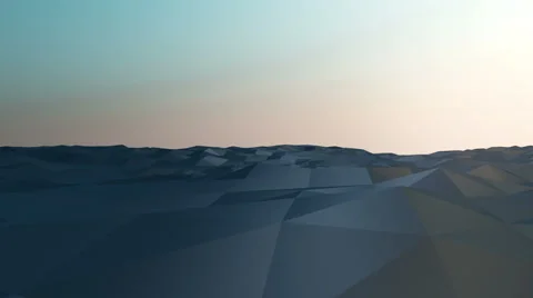 A low poly loop-able sea waves in the morning Stock Footage 49992909