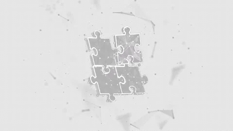 Low Poly Looped Animation of Assembling Puzzle on Transparent Background. Stock Footage 263335950