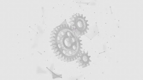 Low Poly Looped Animation of Gears Spinning Together on Transparent Background Stock Footage 263333667