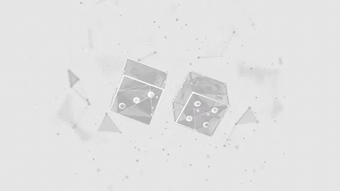 Low Poly Looped Animation of Two Casino Game Dices on Transparent Background. Stock Footage 263337975