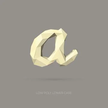 Low Poly Lower Case Alphabet Letter a Stock Illustration