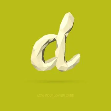 Low Poly Lower Case Alphabet Letter d Stock Illustration