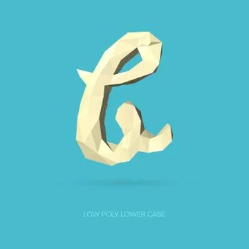 Low Poly Lower Case Alphabet Letter b Stock Illustration