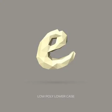 Low Poly Lower Case Alphabet Letter e Stock Illustration