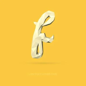Low Poly Lower Case Alphabet Letter f Stock Illustration