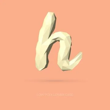 Low Poly Lower Case Alphabet Letter h Stock Illustration