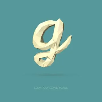 Low Poly Lower Case Alphabet Letter g Stock Illustration