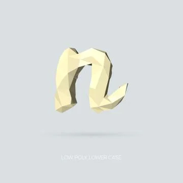 Low Poly Lower Case Alphabet Letter n Illustrazione stock