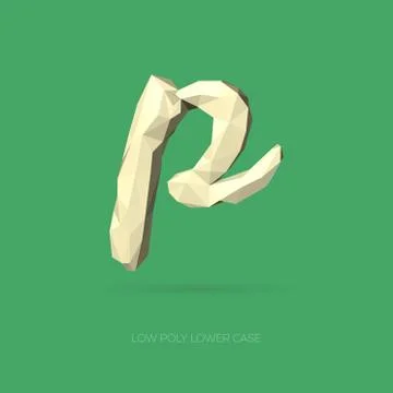 Low Poly Lower Case Alphabet Letter p Illustrazione stock