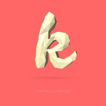 Low Poly Lower Case Alphabet Letter k Illustrazione stock