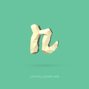 Low Poly Lower Case Alphabet Letter r Stock Illustration