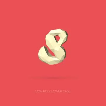 Low Poly Lower Case Alphabet Letter s Stock Illustration