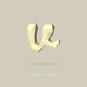 Low Poly Lower Case Alphabet Letter v - Hand Drawn Style - Vector Illustratio Stock Illustration