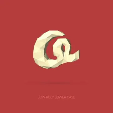 Low Poly Lower Case Alphabet Letter o Stock Illustration