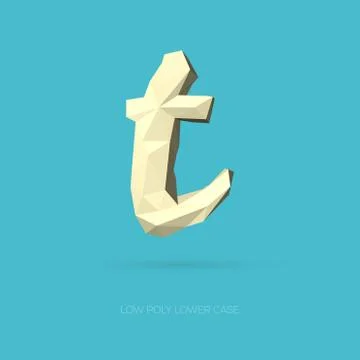 Low Poly Lower Case Alphabet Letter t Stock Illustration