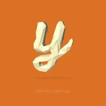 Low Poly Lower Case Alphabet Letter y - Hand Drawn Style - Vector Illustratio Stock Illustration