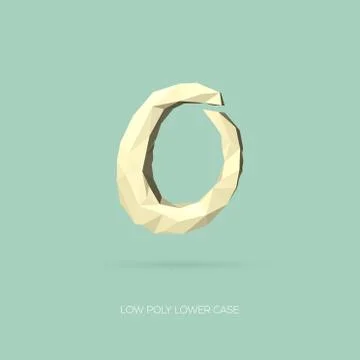 Low Poly Lower Case Alphabet Number 0 Stock Illustration