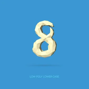 Low Poly Lower Case Alphabet Number 8 Stock Illustration
