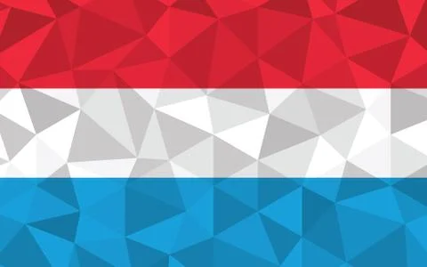 Low poly Luxembourg flag vector illustration. Triangular Luxembourger flag gr Stock-Illustration