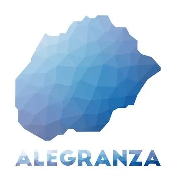 Low poly map of Alegranza. Geometric illustration of the island. Alegranza .. Stock Photos