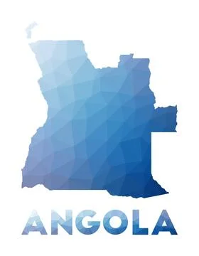 Low poly map of Angola. Geometric illustration of the country. Angola polyg.. Stock Photos