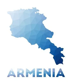 Low poly map of Armenia. Geometric illustration of the country. Armenia pol.. 스톡 일러스트